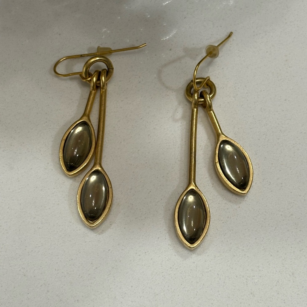 Handcrafted Ermine New York Gold Teardrop Earrings